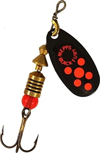 Cuiller Tournante A Palette Ovale - Mepps Black Fury N°3-6,5G - Noir Points Oranges