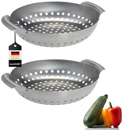 bremermann Grillkorb rund 27 x 6 x 22,5 cm Edelstahl Grillpanne Grillplatte (2)