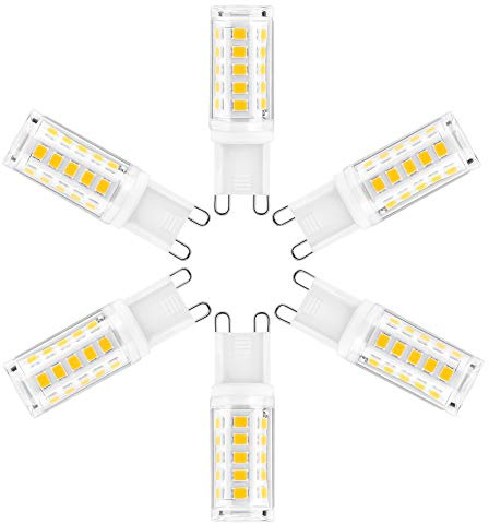Haofy G9 Bombillas LED 5W Regulable, 5W Equivalente a 50W Halógena, Blanca Cálida 3000K, Sin Parpadeo, 360 ° ángulo de Haz, Bombillas G9 para Iluminación de Hogar