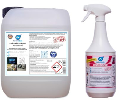 KaiserRein Professionelles Lecksuchspray 10 L Konzentrat = 200 L Leck Such Spray inkl. Sprayflasche einfaches Finden von undichten Stellen bei Gas, Luft, Kessel, Druck & Leitungen…