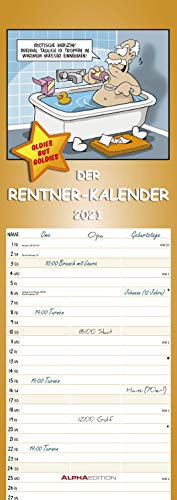 Rentnerkalender 2021 - Streifen-Kalender 15x42 cm - mit lustigen Cartoons - Humor-Kalender - Wandplaner - Alpha Edition: Oldies but Goldies. Streifen-Kalender - mit lustigen Cartoons