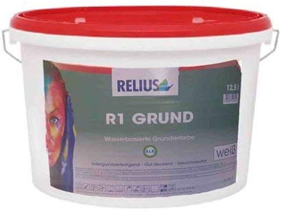 R1 GRUND RELIUS 12,5 Liter - Grundierung zur Grundierung der Malerei, weiß