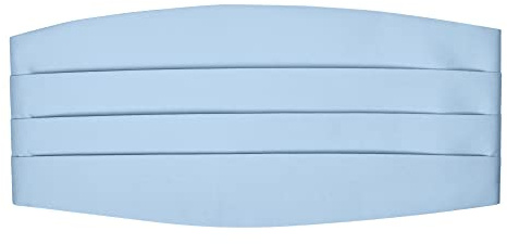 Jacob Alexander Men's Solid Color Cummerbund - Sky Blue