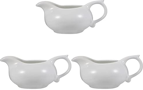 HEMOTON 3-Piece Milk Creamer Pitchers Multi-Purpose Frothing Cups with Pour Spouts and Handle Set for Coffee Latte Sauce Serving 4.72 X 3.35 X 1.77In
