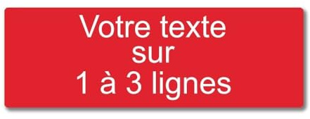 Plaque gravée personnalisée 1 à 3 lignes 20x6.5cm autocollante Rouge