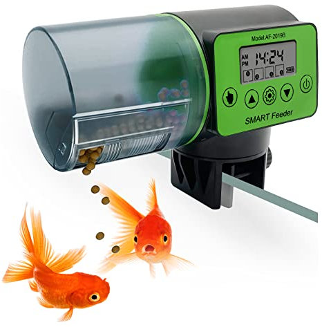 Smart Aquarium Mini Automatic Fish Feeders with Timer and LCD Display - Vacation Auto Fish Tank Feeders