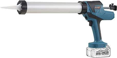 KATSU FIT-BAT 21V Cordless Caulking Gun with 300ml Aluminum Tube, Anti-Drip Battery Powered Electric Sealant Adhesive Gun in Plastic Case, Without Battery or Charger 102462