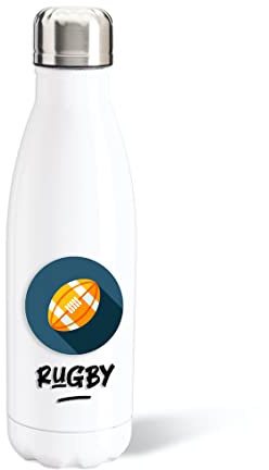 Luigi Collection Bouteille d’Eau Rugby Sport 500ml Aluminium Gourde Réutilisable Ecologique. Idée Cadeau Original Humour pour Homme Femme Enfant Ami Collègue Utile Anniversaire Noël