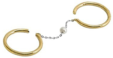 AMDXD Freundschaftsringe Silber, Kupfer Ringe Doppelring mit Perle, Gold Ring Verlobung Damen Damenring Gr.52 (16.6)