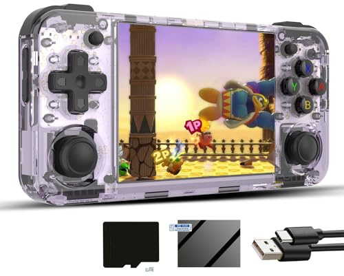 RG35XX H Linux Retro Handheld Game Console 35xx H with a 64G Card Pre-Loaded 5570 Games,RG35XXH 3.5'' IPS Screen Supports 5G WiFi Bluetooth HDMI and TV Output