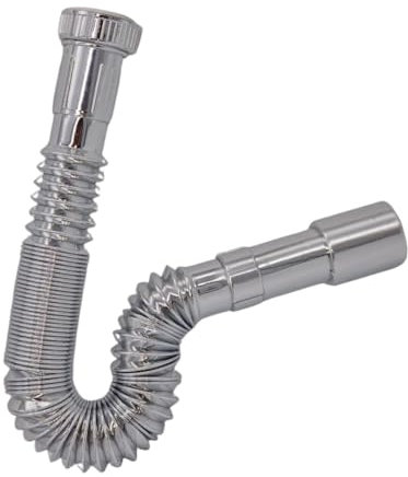 Schläfer 439309 | Universal Flexible Siphon for Washbasin and Sink G 1 1/4 with Drain from diam 32 to 40 mm and Extendable S-Shaped Drain Hose Extendable Extendable from 360-800 mm