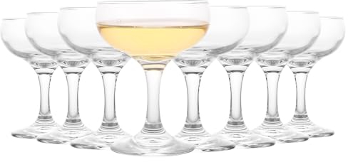 APACALI 8 copas de champán de cristal, copas de champán de 150 ml, vasos de café expreso y martini, copas de champán, copas de cóctel, copas de coctel, copas de coctel, copas de coupette para el hogar