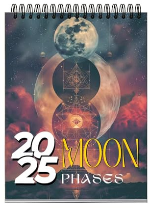 Calendrier mural 2025 avec phases lunaires 2025 x 29 cm, calendrier mural mensuel en papier et organiseur quotidien – Calendrier mural 2025 pour planification, organisation
