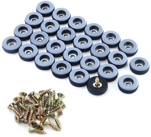 feltrini in teflon da avvitare, 26 pezzi, Ø 22 mm, blu, rotondi, in teflon, con 26 viti in acciaio inox, protezione efficace dei vostri mobili, sedie e pavimenti