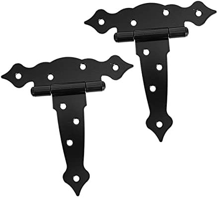 Housoutil 2stücke Schwere Eisen-tor-scharniere Lackiert Für Schuppen Scheunentore Holzzaun-tore Schrauben Enthalten Korrosionsbeständig Robust