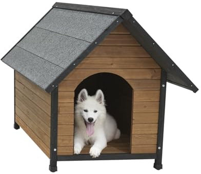 Hundehütte Outdoor Hundehöhle Mittelgroße Hunde Abnehmbar und Waschbar Hundehaus Outdoor Wasserdicht und Wi Nterfest für Kleine und Mittlere Haustiere(70x53x72cm)