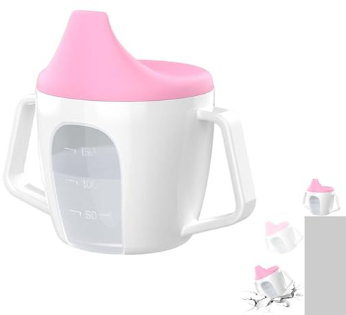 Baby-Schnabeltasse – Trainer-Tasse, auslaufsicherer Schnabelbecher mit Griffen, niedlicher, auslaufsicherer Trainer-Becher, Kinder-Schnabeltasse mit rutschfesten Griffen, spülmaschinenfester