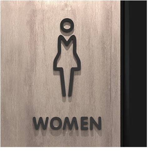 Panneau Wc Plaque De Signalisation De Toilette En Acrylique 3D, Couleur Noir Et Or, Étiquette Murale De Porte De Salle De Lavage, Autocollant, Support De Wc, Panneau De Signalisation, Décoration Artis