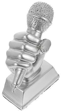 Toyvian Trofèo Decorativo Resina Forma Microfono per Musicali per Regali Compleanno e Decorazioni Tavolo per Cantanti