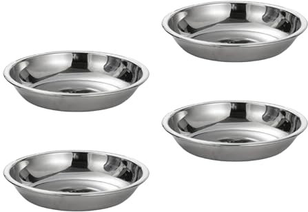 4 platos llanos de acero inoxidable, platos pequeños para salsas, bandeja para servir condimentos, platos planos fáciles de usar