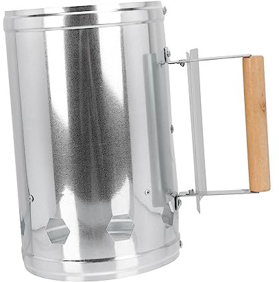 Toddmomy Secchio Accendifuoco per Barbecue Molteplici Fori per Aria Barile per Combustione del Carbone Accenditore in Metallo per Grigliate Sicurezza e Accensione