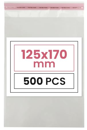 Netuno 500 PP Cellophantüten selbstklebend 12,5x17 cm glasklar | Kleine durchsichtige Flachbeutel & Folienbeutel mit Peel-&-Seal-Klappe – für Grußkarten, Postkarten, Fotos & Schmuck