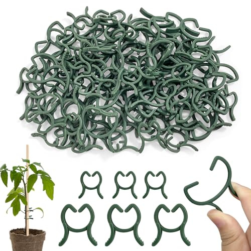 100 Stück Pflanzenklammern, 2 Größen Pflanzenclips (50 Große + 50 Klein ) Tomaten Clips, Pflanzenstützclip für Kletterpflanzen, Plant Clips für Gemüse, Obst, Pflanzen Befestigungsklammern