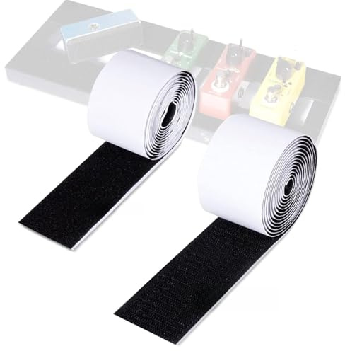 Mumusuki Pedalboard Pedal Mounting Adhesive Tape, Strong Adhesive Hook Loop with Mushroom Shaped Posts, 2m Length 5cm Width for Guitar Pedals