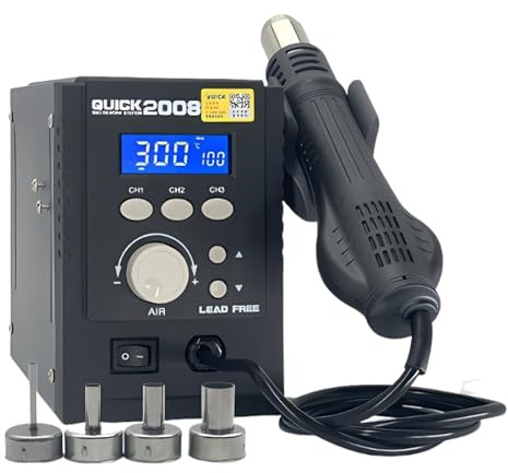 Station De Soudage Professionnelle Avec Affichage LCD, Ventilateur Sans Balais Et Contrôle Pid De Température Pour Soudure SMD Et Réparation IC
