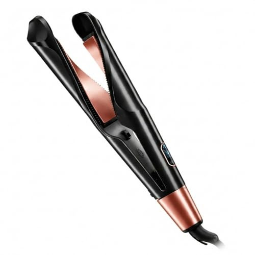 MAKA Piastra per Capelli 2 in 1 Professionale per Lisci e Ricci Perfetti, Arricciacapelli a Spirale con Rivestimento in Ceramica, Riscaldamento Rapido 30s, 5 Livelli di Calore 150-230 Gradi (A)