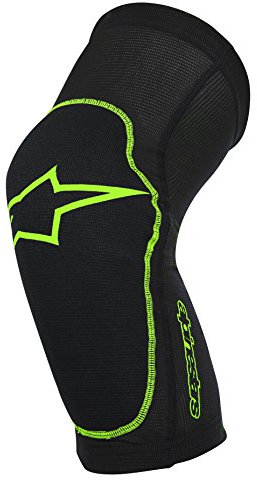 Alpinestars - Rodillera de protección unisex para adultos, multicolor (negro/verde brillante), talla S