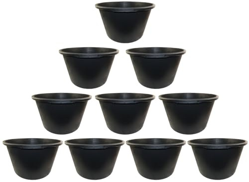 10 x Pot de mortier dewepro® – Mortier Poubelle – Mortier Coffre – Seau – à mortier rond pour jardin et Chantier de construction 90 L