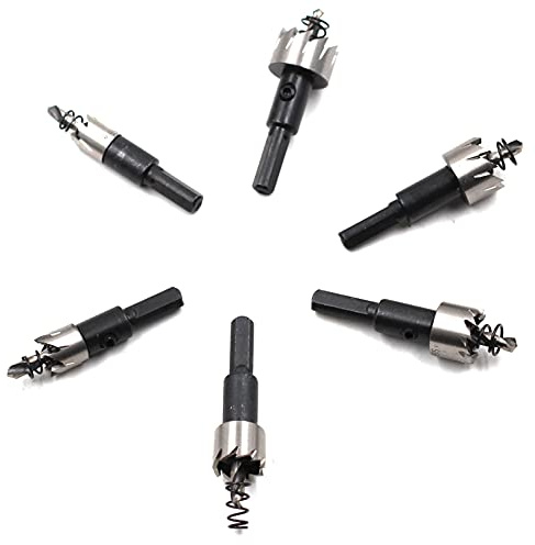 Chiloskit HSS-Bohrer-Set, 6-teilig, für Edelstahl-Metallbohrer, Fräserwerkzeug, 12 mm - 22 mm