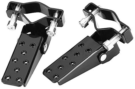 2 soportes de pie de motocicleta izquierda y derecha universal de metal, reposapiés de pedal para bicicleta de moto