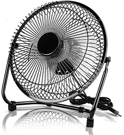 HiXB Portable Ventilateur USB Bureau motorisé Mini Ventilateur Cooling Mute Quiet Petit Ventilateur de Table 2 Vitesses pour Le Bureau de Table,Black