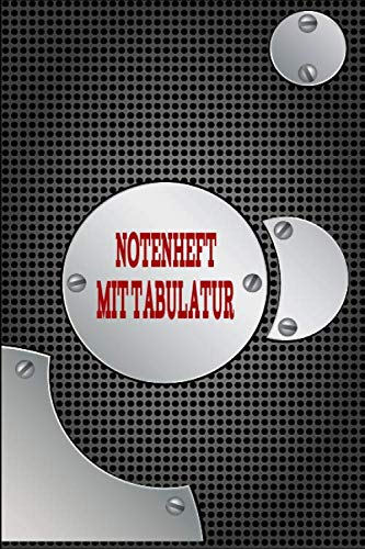 NOTENHEFT mit TABULATUR: DIN A5 Quer für Anfänger und Fortgeschrittene / Blanko NotenBlock / Leere Notenzeilen / Notensystem / für die Schule / Komponist / mit Tabulatur