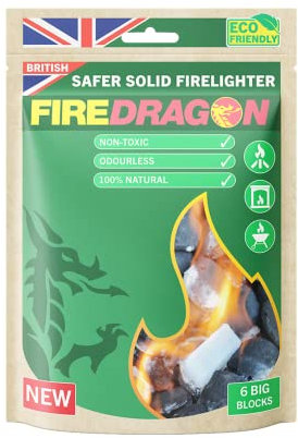 Fire Dragon Outdoor Solid (6 X 27g Tablets) Feueranzünder für drinnen und draußen, farblos