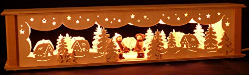 SchwibboLa Schwibbogen 2-46 Schwibbogenerhöhung für Lichterbogen Made Erzgebirge Seiffen Maße: 52x10x11cm (BxTxH) …, 1