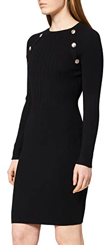 Morgan Robe Pull ajustée à Boutons décoratifs Noir XL