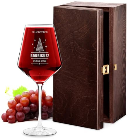 Maverton Copa de Vino Grabado de Cristal- Regalos Personalizados Elegantes - Copas de Vino -530 ml - Regalos para Parejas Originales para Eventos Especiales