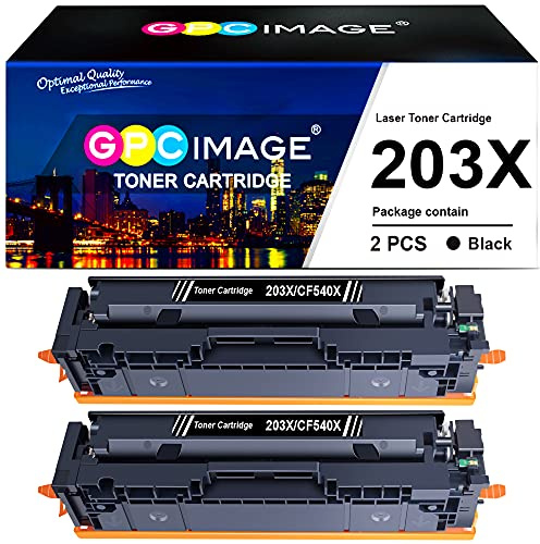 GPC Image 203X Schwarz Toner Kompatible für HP 203X 203A CF540X CF540A für Toner HP Color LaserJet Pro MFP M281fdw M281fdn M281cdw M280nw M254dw M254nw M254dn (2er-Pack, Schwarz)