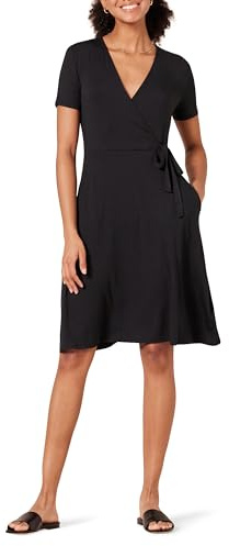 Amazon Essentials Femme Robe Effet Cache-cœur à Manches Courtes