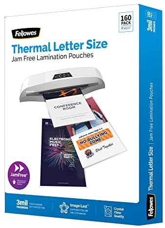Fellowes ImageLast UV-Thermo-Laminierfolien, Briefgröße, 22,9 x 29,8 cm, 3 Mil, transparent, 160 Stück