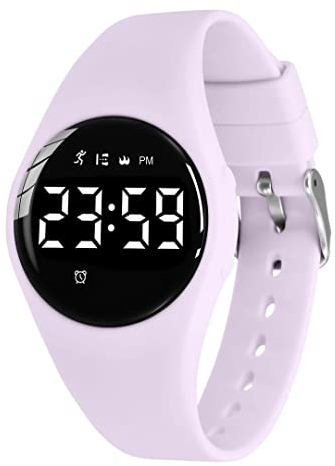 aswan watch Digitaluhr Kinder Mädchen mit Schrittzähler,Wecker,Stoppuhr, Licht,Datum-Sport Armbanduhr ohne App und Handy mit Silikonarmband