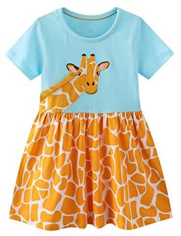 Vestido de verano de manga corta para niñas de 2 a 7 años