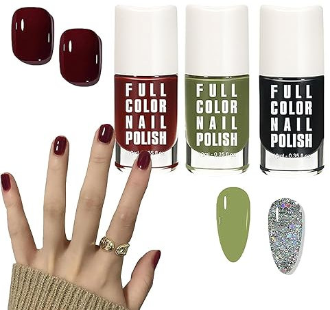 EXQST 2024 Kirsch-Mokka-Nagellack-Gel, dunkler Kirschrot-Nagellack, schnell trocknender, langlebiger Nagellack, DIY-Maniküre-Nagellack-Gel-Nagellack-Set