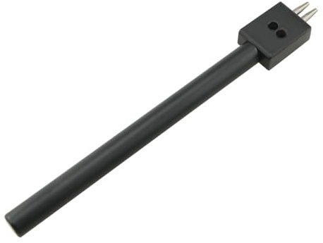 Ruiwaer Herramienta de estampado de horquilla de cuero negro de 4 mm, herramienta de perforación de puntas de cuero, punta de acero, cincel de costura de agujero redondo para manualidades de cuero,