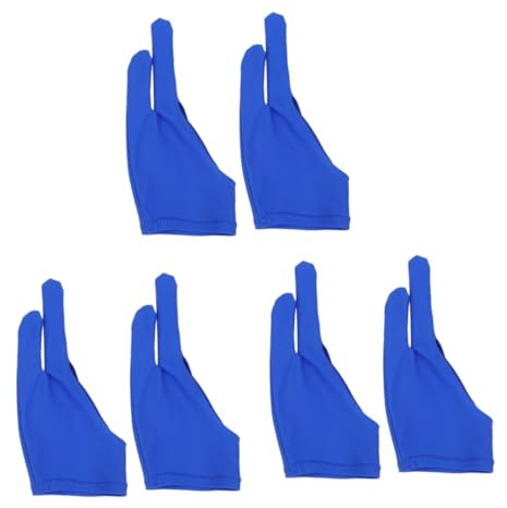 IMIKEYA 6stücke Künstlerhandschuhe Für Zeichentablett Zwei Finger Malhandschuhe Blau Anti-sweat Atmungsaktiv Für Zeichnen Und Skizzieren