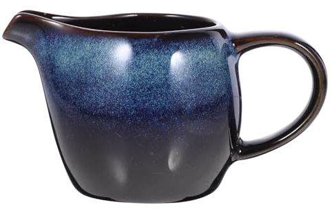 IMIKEYA Mini Pichet À Crème En Céramique Pichet À Café Et À Lait Tasse Bec Et Poignée Verseur De Sirop Vintage À Miel Minuscule À Sauce Pot À Lait Bleu