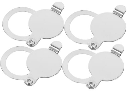4pcs Copper Door Peephole Cover Plate Silver for Privacy Protection